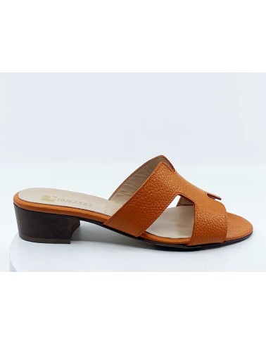 Mules 62t40 Orange Cuir