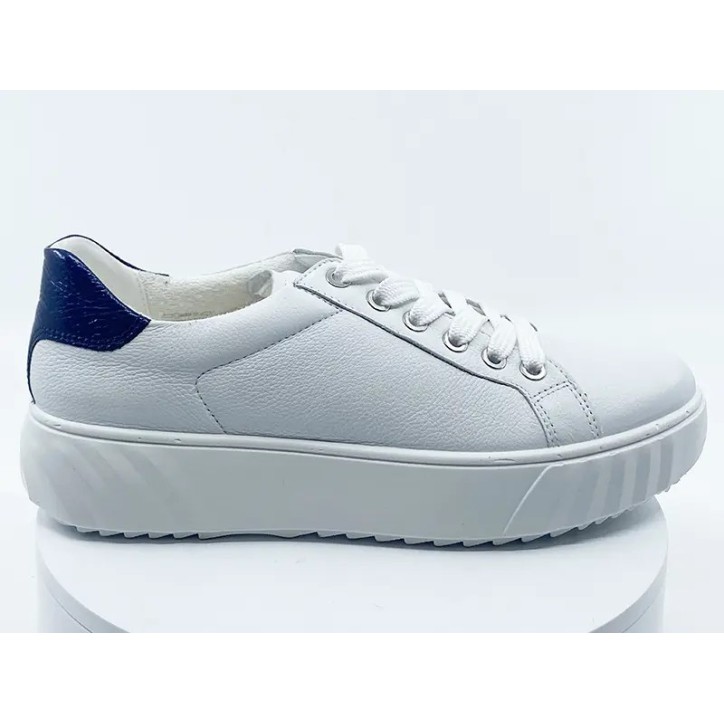 Baskets Blanc Marine cuir pour femme