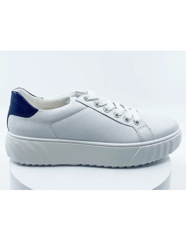 Baskets Blanc Marine cuir pour femme