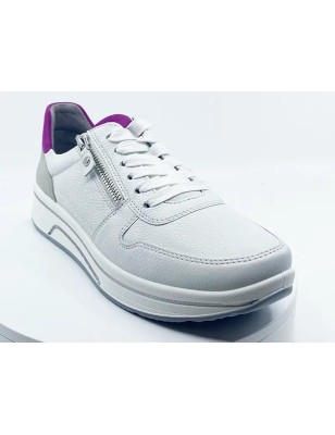 Sneakers 27540 Blanc Rose cuir