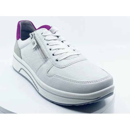 Sneakers 27540 Blanc Rose cuir