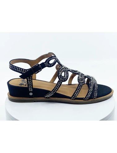Sandales Obera Noir Strass Nubuck - mamzelle