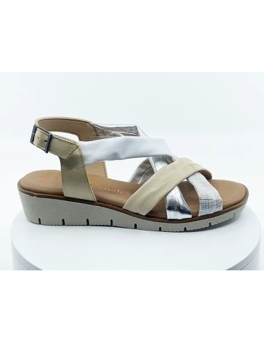 Sandales 2146 Beige Argent -petit prix