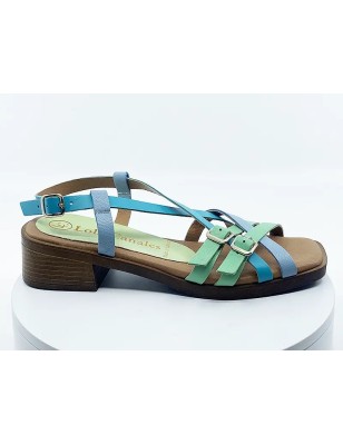 sandales 80102 Bleu Vert
