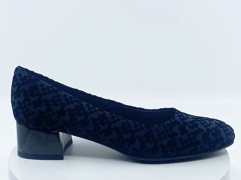 Escarpins  32072 Gris Noir velours imprimé