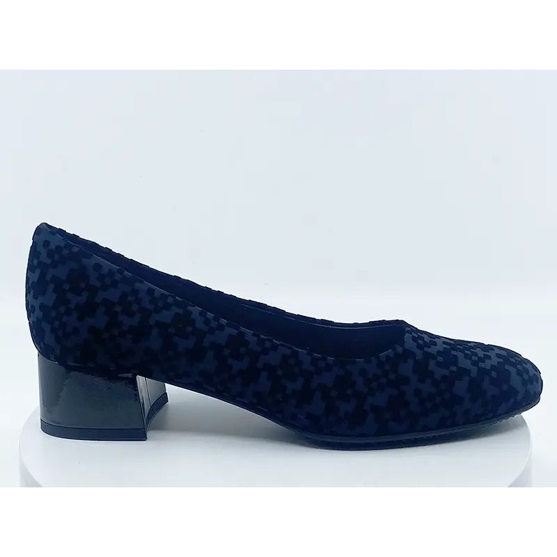 Escarpins 32072 Gris Noir velours imprimé Escarpins 32072 Gris Noir velours imprimé