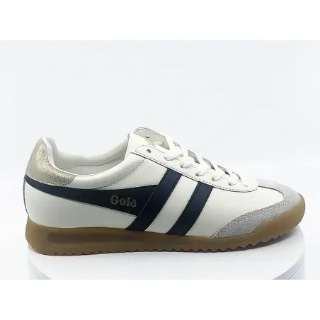 Sneakers Torpedo Blanc Noir Or Cuir