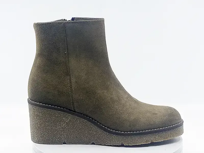 Bottines 6103l Taupe croute de cuir
