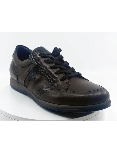 Sneakers en cuir marron avec semelle antidérapan