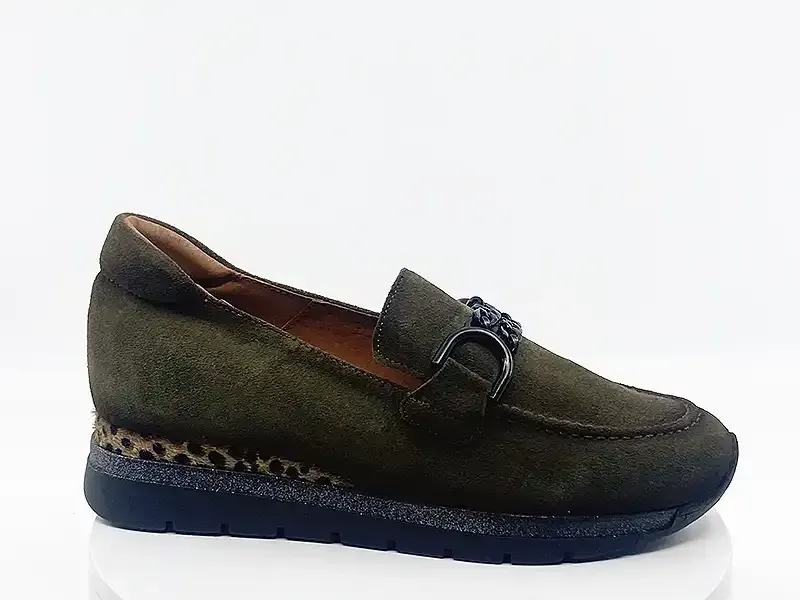 Mocassins Pognal kaki velours