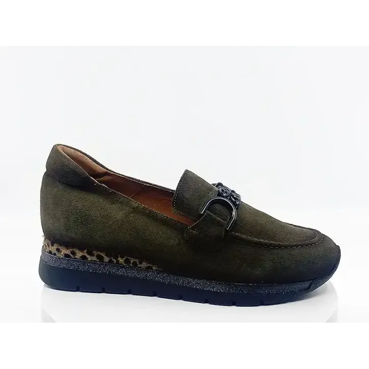 Mocassins Pognal kaki velours