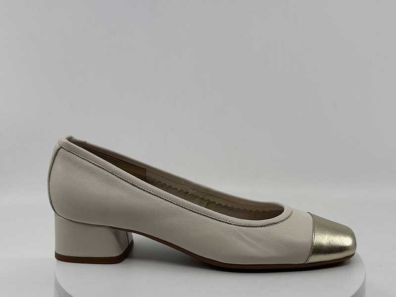 Ballerines kana Beige Doré cuir Reqin's