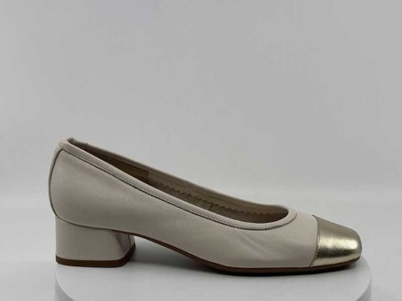 Ballerines kana Beige Doré cuir Reqin's