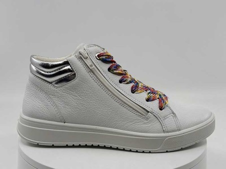 Baskets montante  50018 blanc cuir ARA