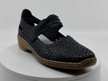 Ballerines marine en cuir chez FRANCEL Chaussures