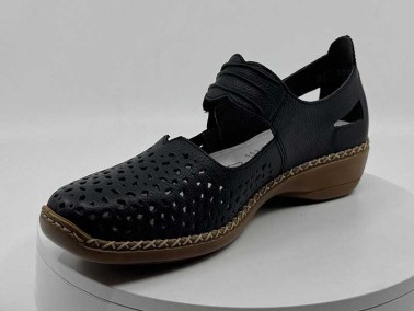 Ballerines marine en cuir chez FRANCEL Chaussures