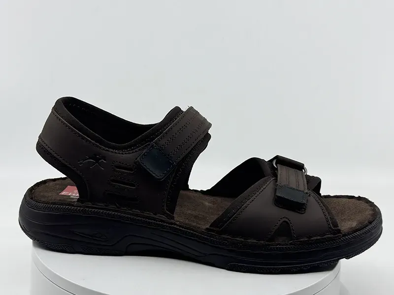 Sandales F2197 marron noir velcro - FLUCHOS