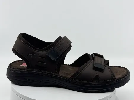 Sandales F2197 marron noir velcro - FLUCHOS