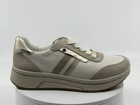 Sneakers 27542 creme platine cuir/nubuck - ARA