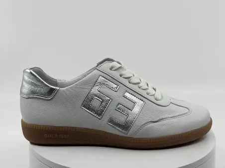 Baskets S4016 blanc argent cuir - semler