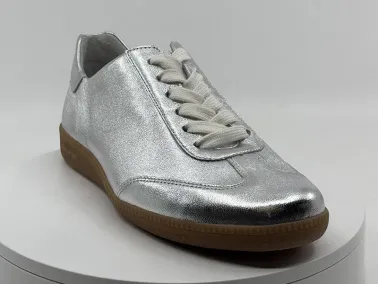Baskets argent en cuir pour femme I FRANCEL chaussures