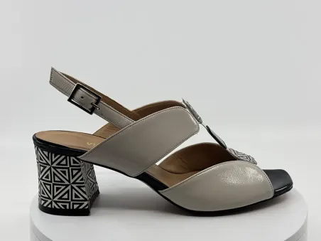 Sandales 34724 beigae/noir vernis - VITULLI