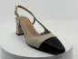 Escarpins 34533 beige/noir cuir