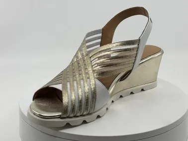 Sandales 34762 blanc doré cuir I FRANCEL Chaussures