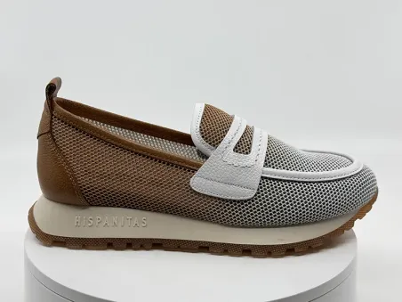 Mocassins hv254043 Camel / Blanc - Hispanitas