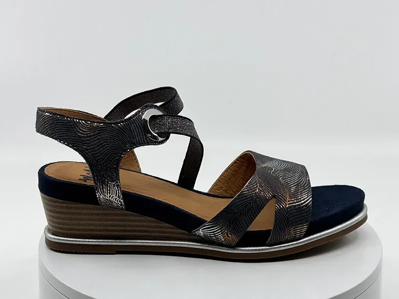 Sandales Nidam Marine / Argent - MAMZELLE