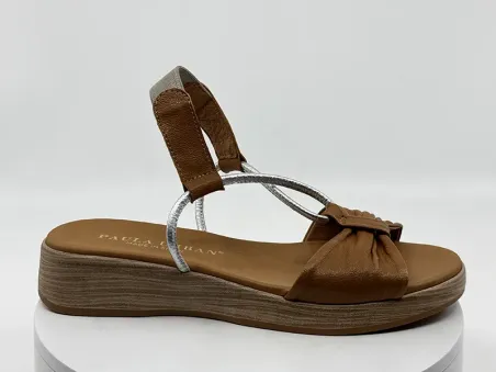 Sandales 30-718 Camel / Argent - PAULA URBAN
