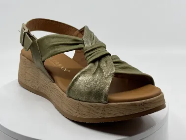 Sandales cuir kaki pour Femme | FRANCEL CHAUSSURES