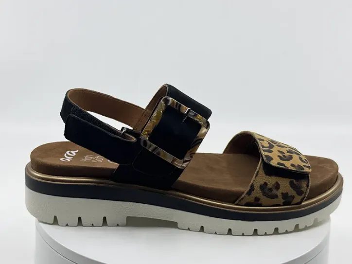 Sandales 21003 noir leopard velours - ARA