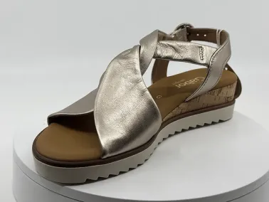 Sandales cuir doré GABOR chez FRANCEL Chaussures