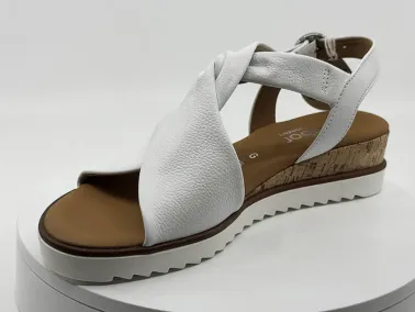 Sandales cuir blanc GABOR chez FRANCEL Chaussures