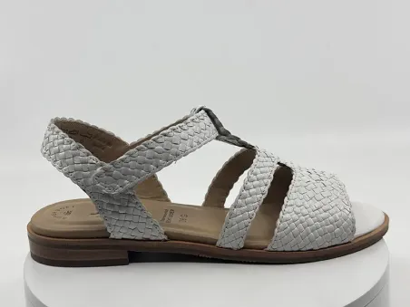Sandales Florence blanc cuir tressé - SIOUX