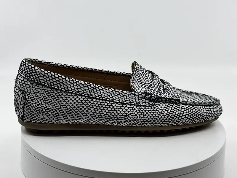Mocassins Genova Reptile noir cuir maestridomenico