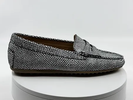Mocassins Genova Reptile noir cuir maestridomenico