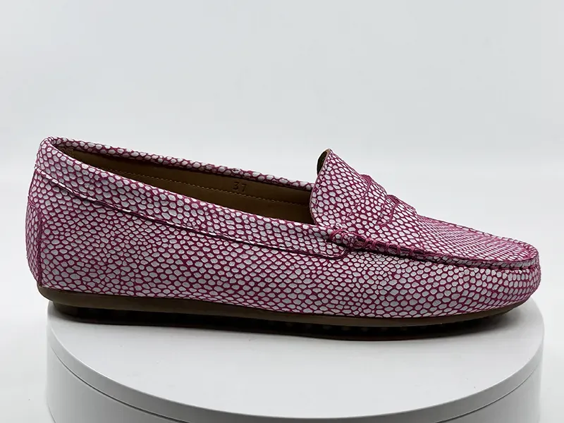 Mocassins Genova Reptile fuschia  - mastrodomenico