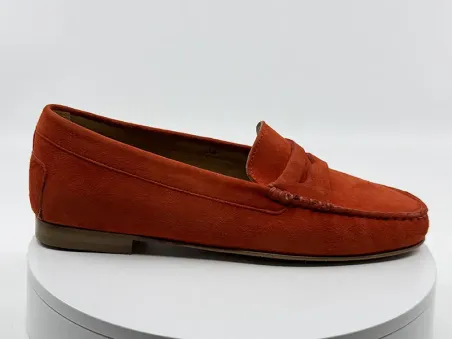 Mocassins Genova orange nubuck - mastrodomenico