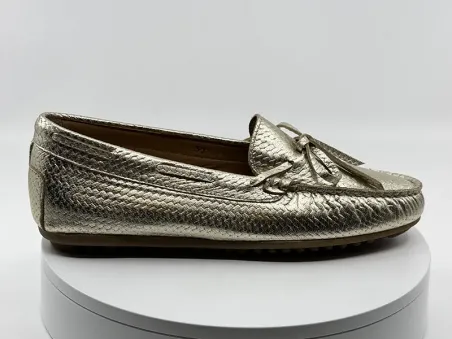 Mocassins Firenze platine cuir - mastrodomenico