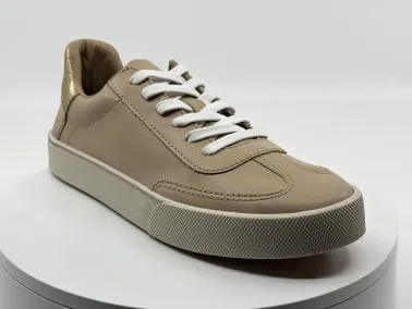 Sneakers 90000 blanc camel cuir GREIGE I FRANCEL Chaussures