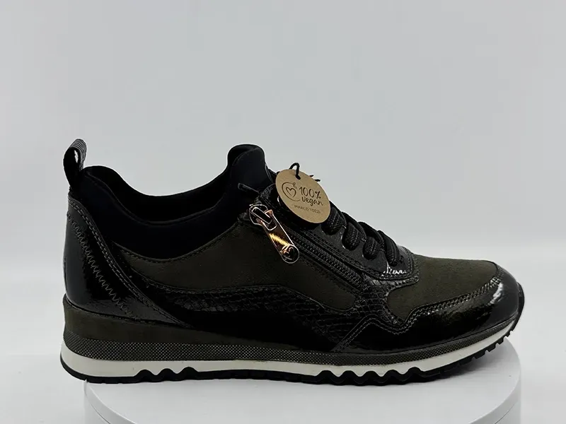 Sneakers 23715 kaki/Noir vernis