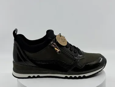 Sneakers 23715 kaki/Noir vernis